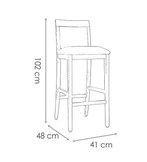 Banqueta Cuneo, con Respaldo de Tablillas - Image 3