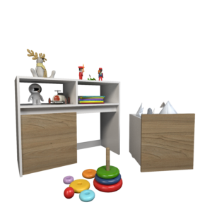 Juguetero 2 Cajones con ruedas