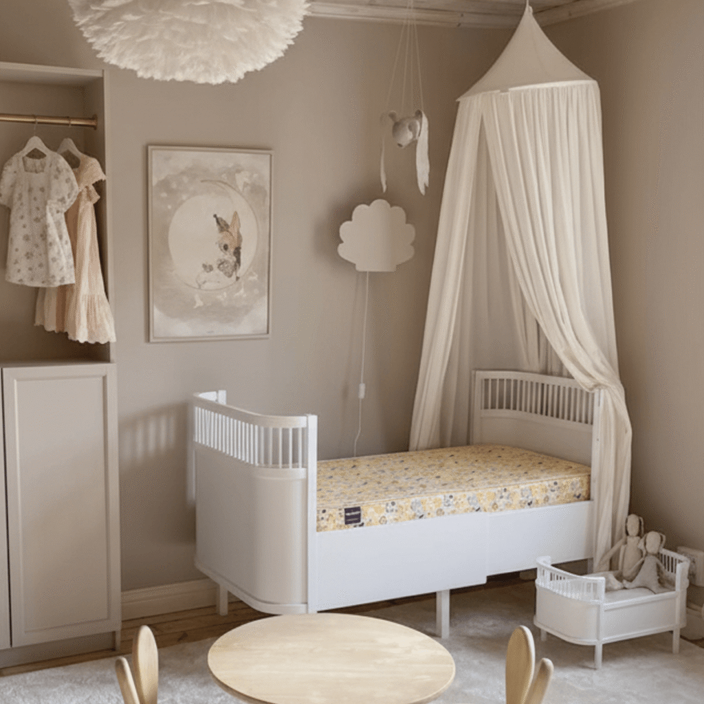 Colchón para cuna de bebé marca Belmo modelo Baby, fabricado en espuma firme con tela estampada infantil.