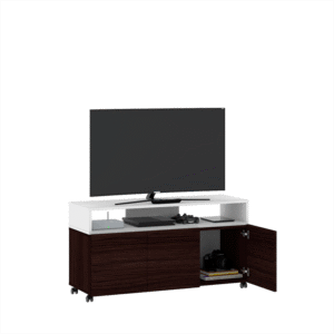 Rack TV con ruedas 3 puertas (Blanco/Wengue)