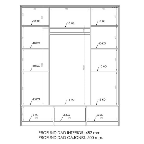 Placard 2 puertas corredizas 1.80m - Image 3