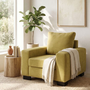 Sillon Osiris de 1 cuerpo de diseño nordico industrial en living moderno luminoso