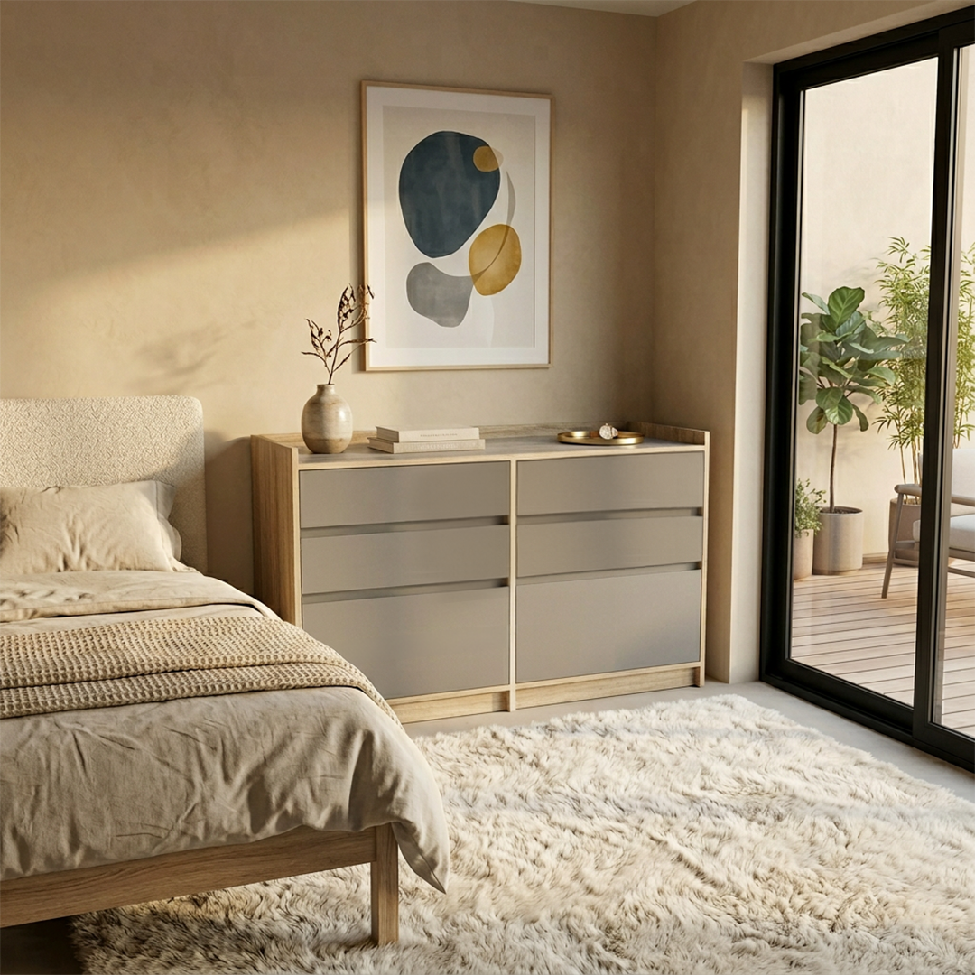 Chifonier 6520 – 4 cajones + 2 puertas batientes para zapatero - Imagen 2