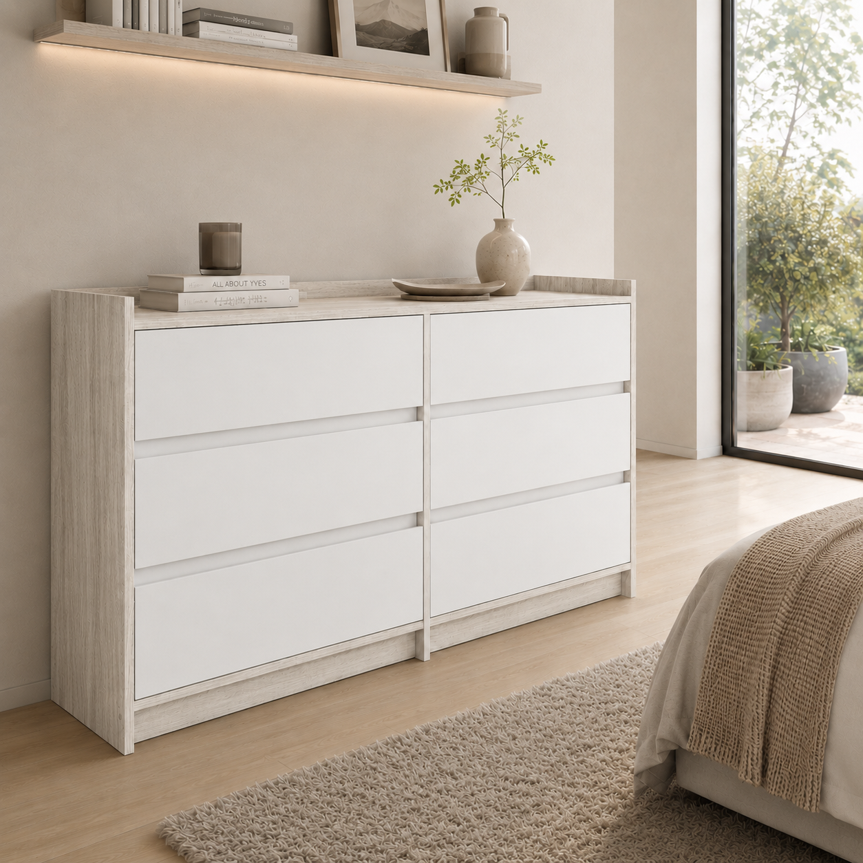Chifonier 6520 – 4 cajones + 2 puertas batientes para zapatero - Imagen 3