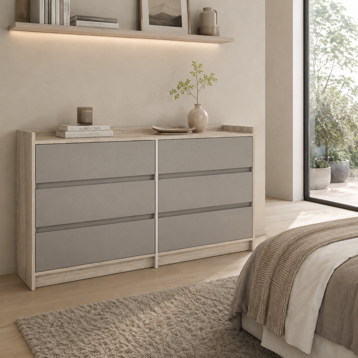 Chifonier 6520 – 4 cajones + 2 puertas batientes para zapatero - Imagen 4
