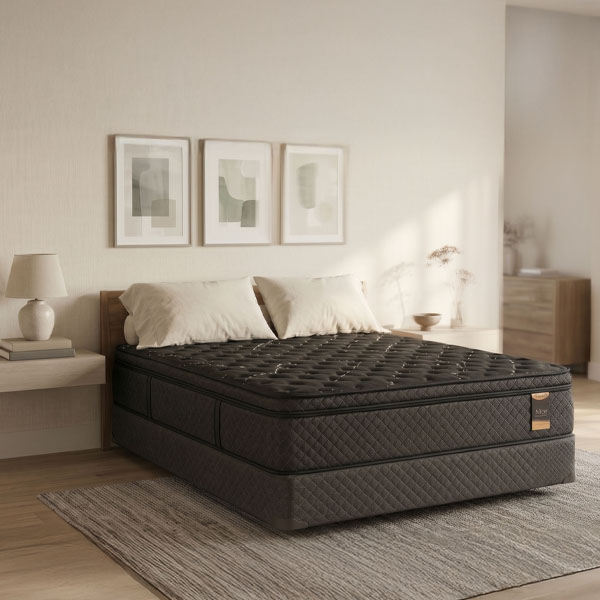 Colchón y Sommier NICE Línea Exclusive Elegante con resortes Pocket y Super Pillow Top